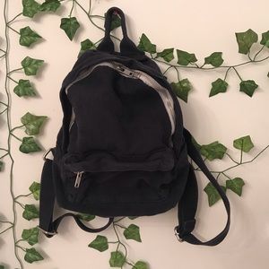 Brandy Melville navy blue canvas mini backpack